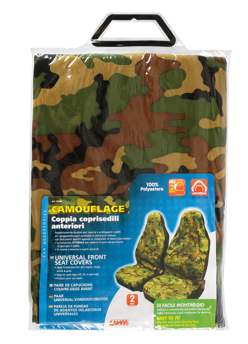 Camouflage, pair of front seat covers thumb
