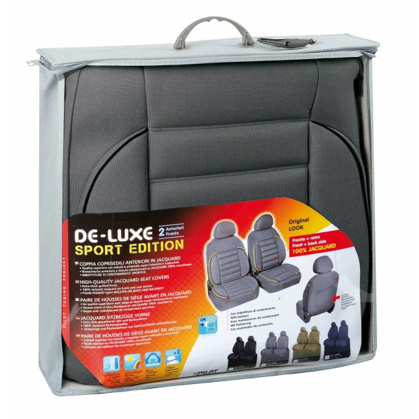 De-Luxe Sport Edition, high-quality front seat covers - Grey