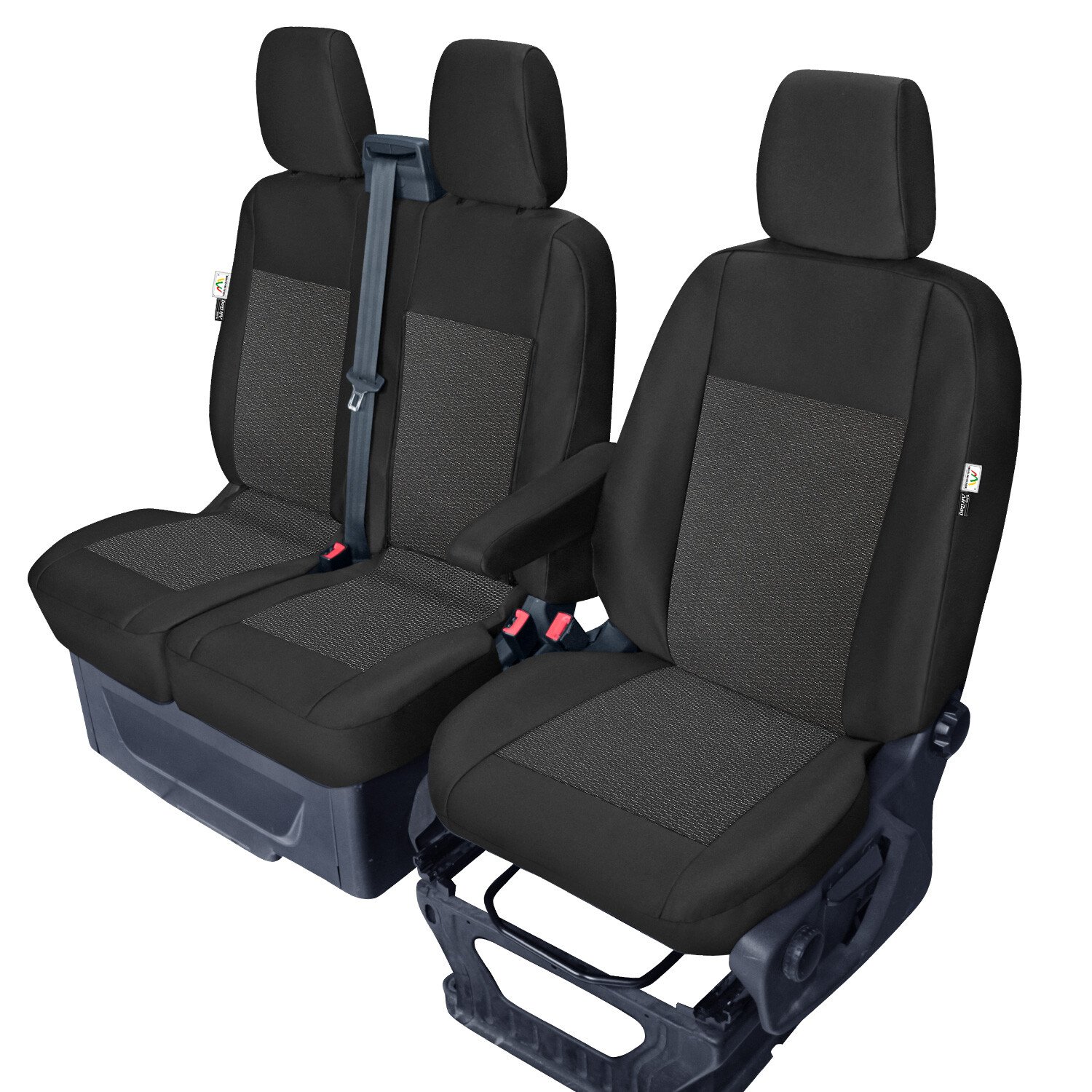 Méretpontos elülső üléshuzatok Ford Transit Custom (2018.06-ig, 2018.06-tól), asztallal - 1+2 Üléses thumb