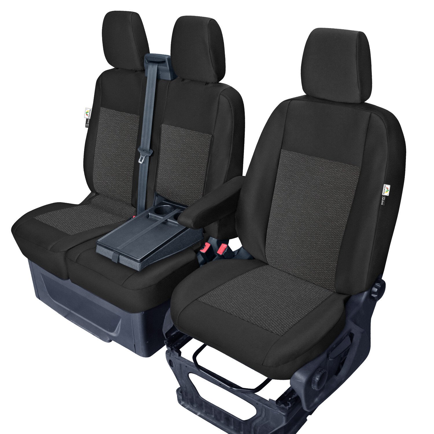 Tailor-made front seat covers for Ford Transit Custom (to 06.2018, from 06.2018), with table - 1+2 Seats thumb