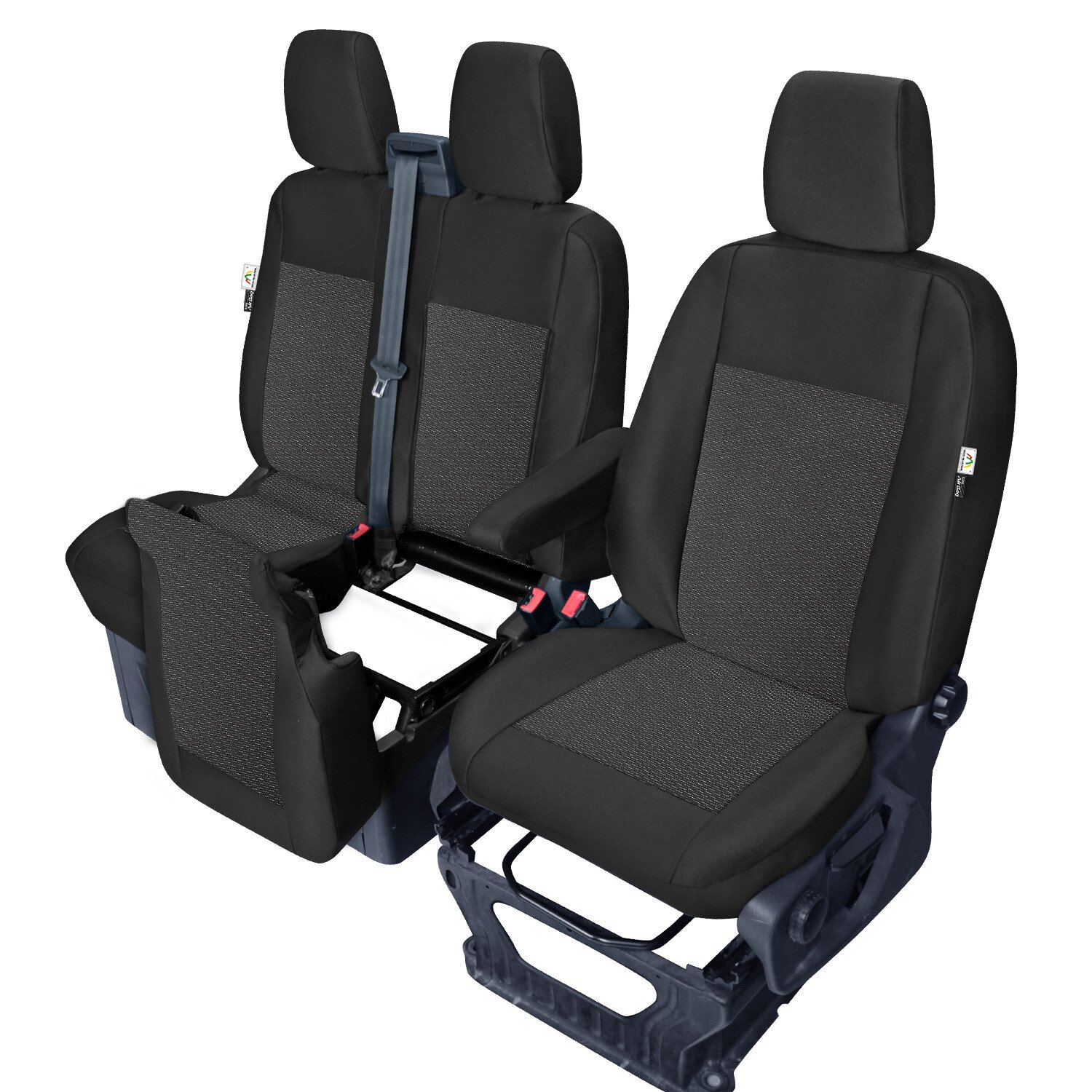 Tailor-made front seat covers for Ford Transit Custom (to 06.2018, from 06.2018), with table - 1+2 Seats thumb