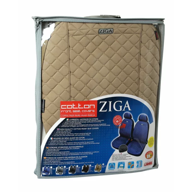 Huse scaun fata din bumbac Ziga 2buc - Bej