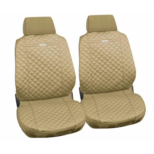 Ziga, pair of high-quality cotton front seat covers - Beige