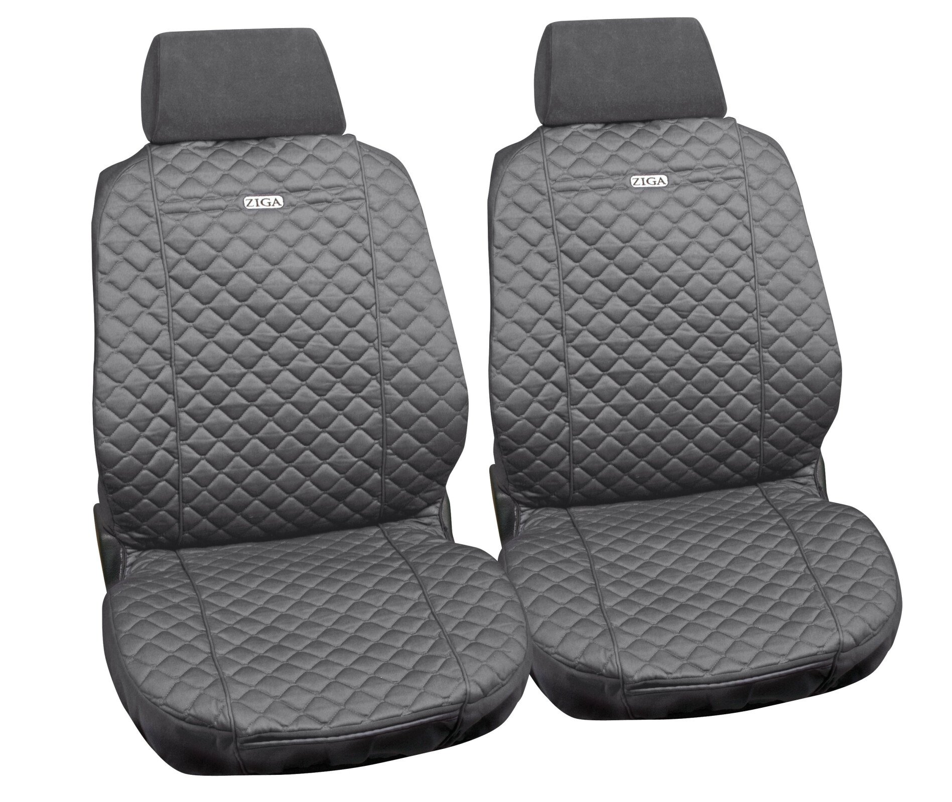 Ziga, pair of high-quality cotton front seat covers - Grey thumb