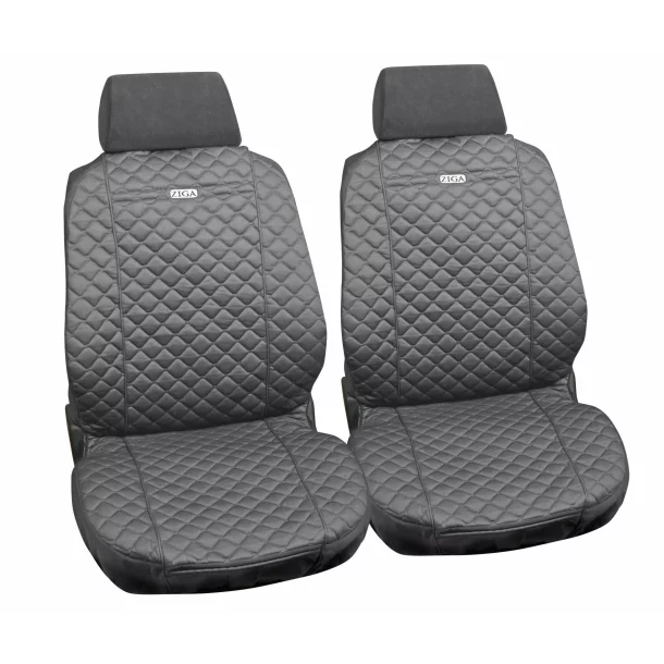 Ziga, pair of high-quality cotton front seat covers - Grey