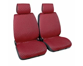 Cover-Tech Fabric műbőr elülső üléshuzatok 2db - Bordó/Fehér