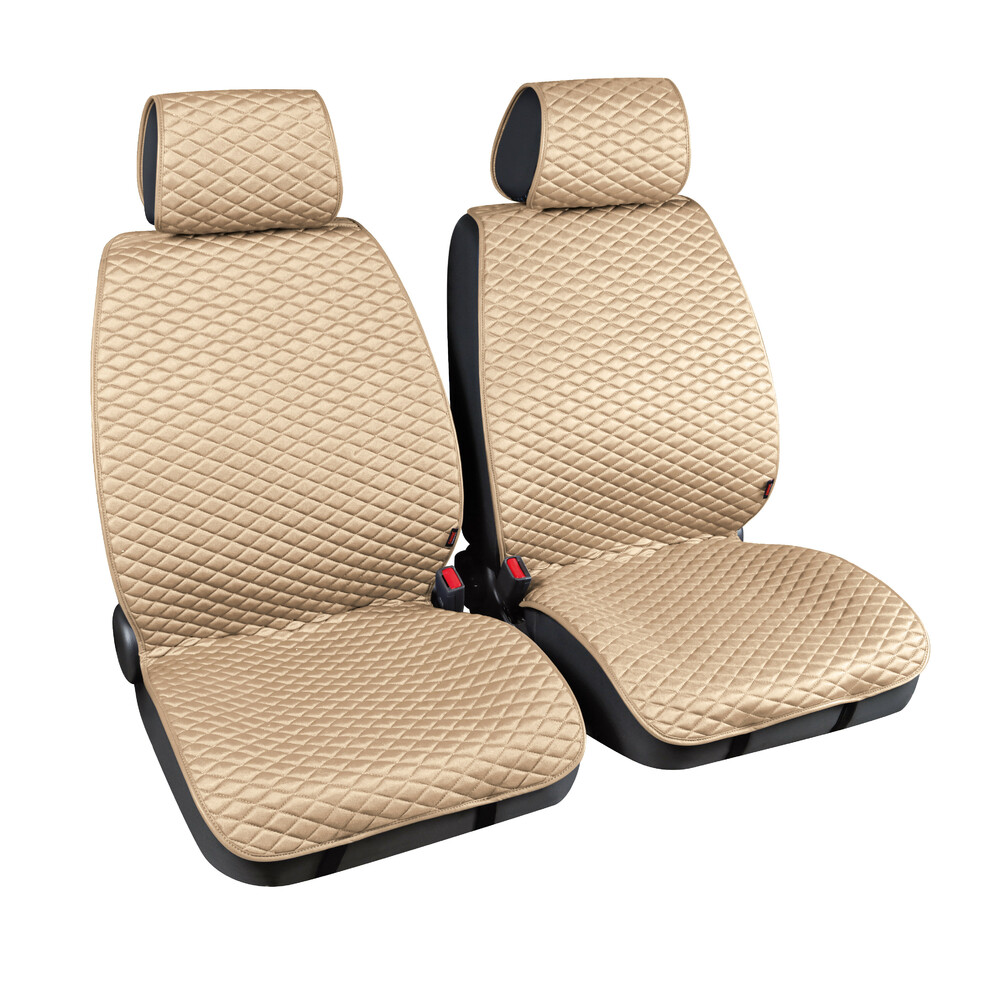 Cover-Tech Fabric, pair of front seat covers - Beige/White thumb