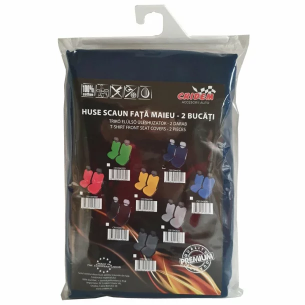 Cridem undershirt front seat cover 2pcs - Dark blue - Resealed