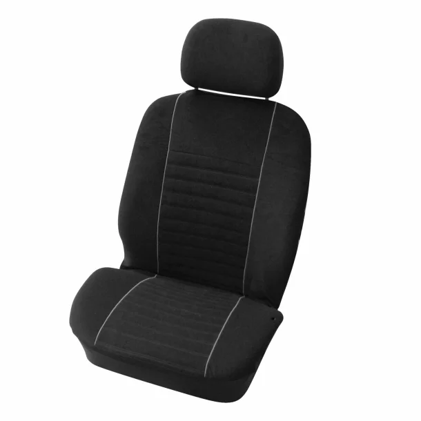 Carpoint Velours, front seat covers 2pcs - Black/Grey