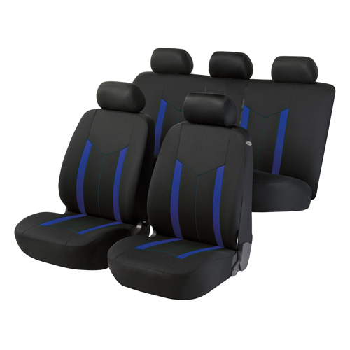 Hastings seat covers 12pcs - Black/Blue thumb