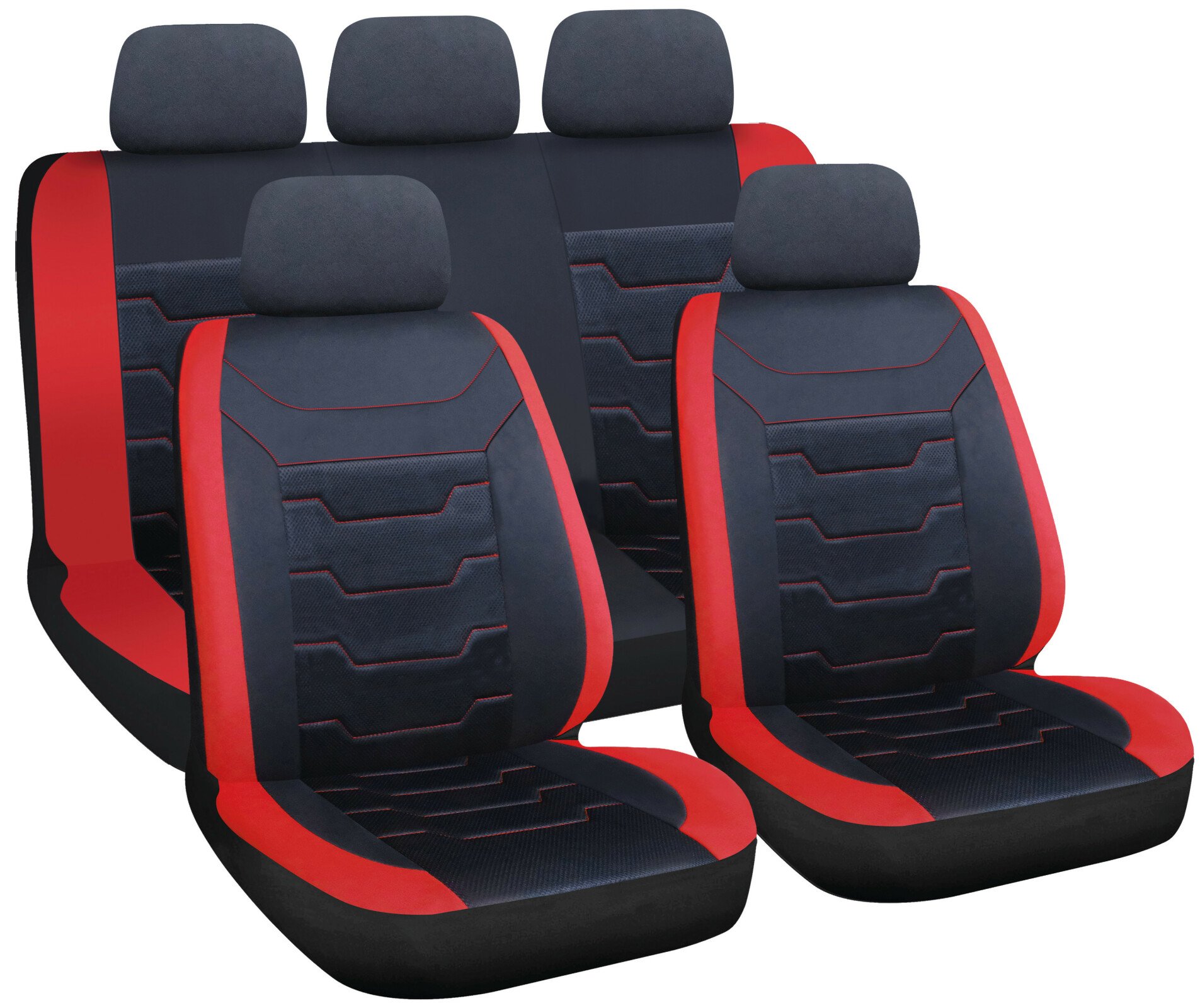 Drift, high-quality seat cover set 9pcs - Red/Black thumb