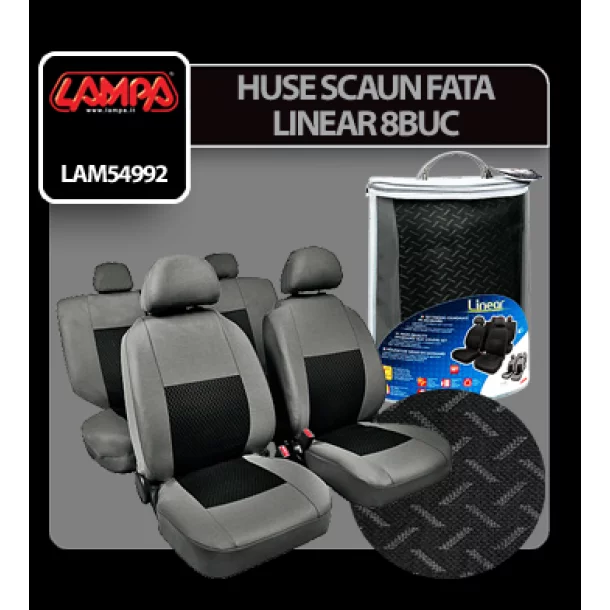 Linear, high-quality jacquard seat cover set - Grey