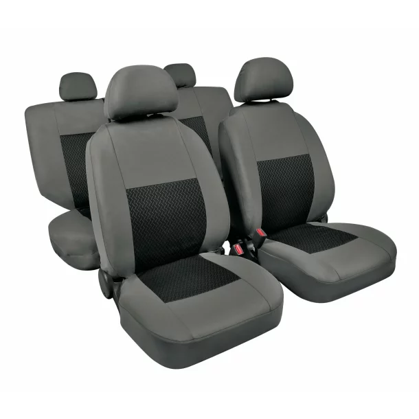 Linear, high-quality jacquard seat cover set - Grey