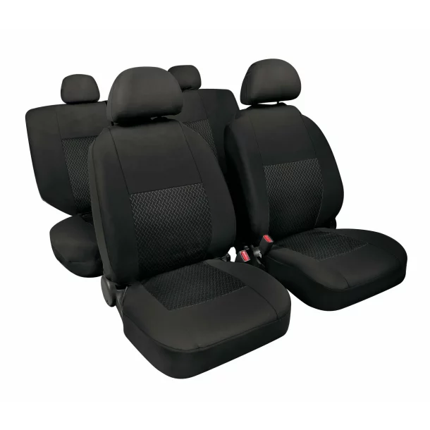 Linear, high-quality jacquard seat cover set - Black