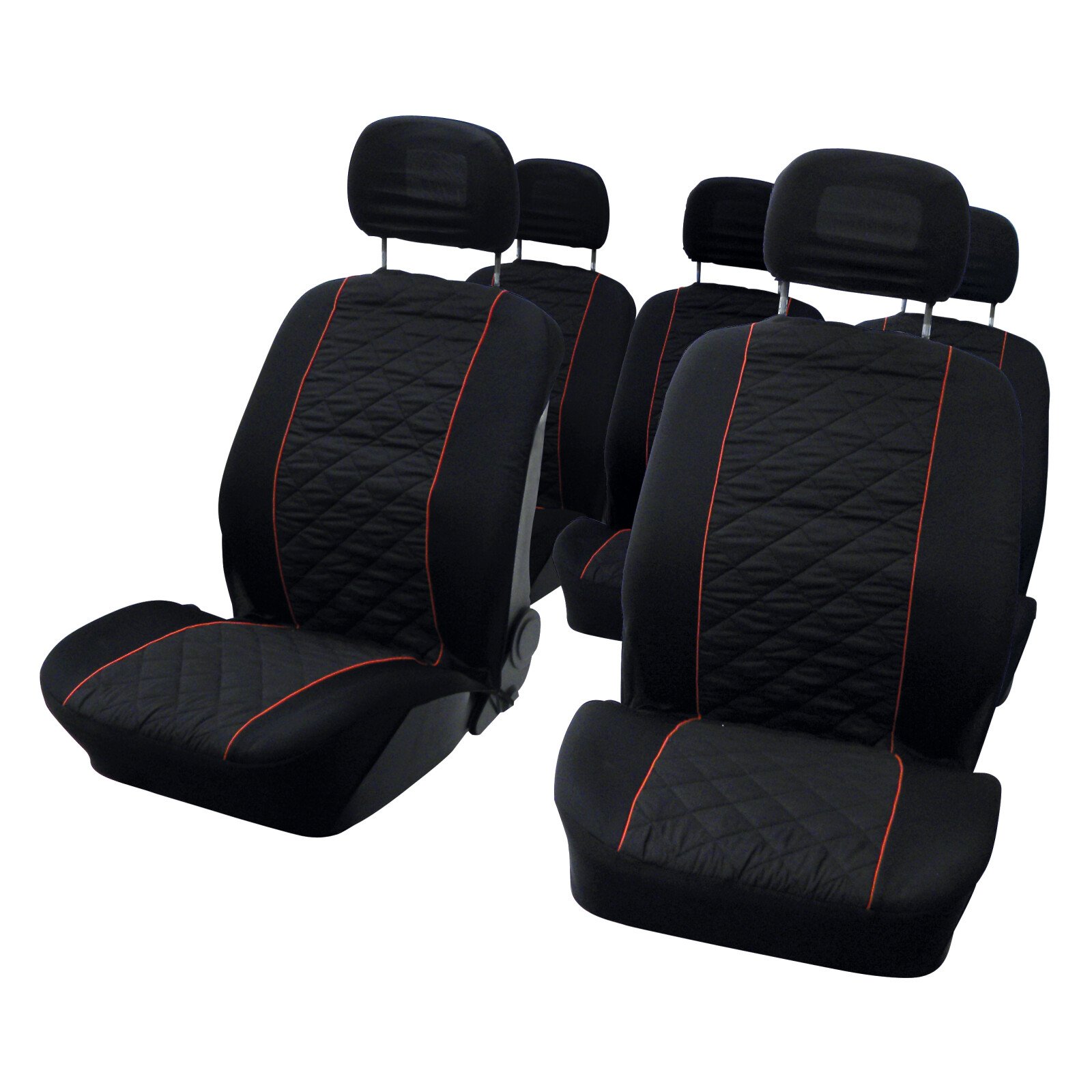 Carpoint MPV seat covers 10pcs - Black/Red thumb