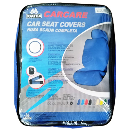 Racing seat covers 13pcs - Black/Blue thumb