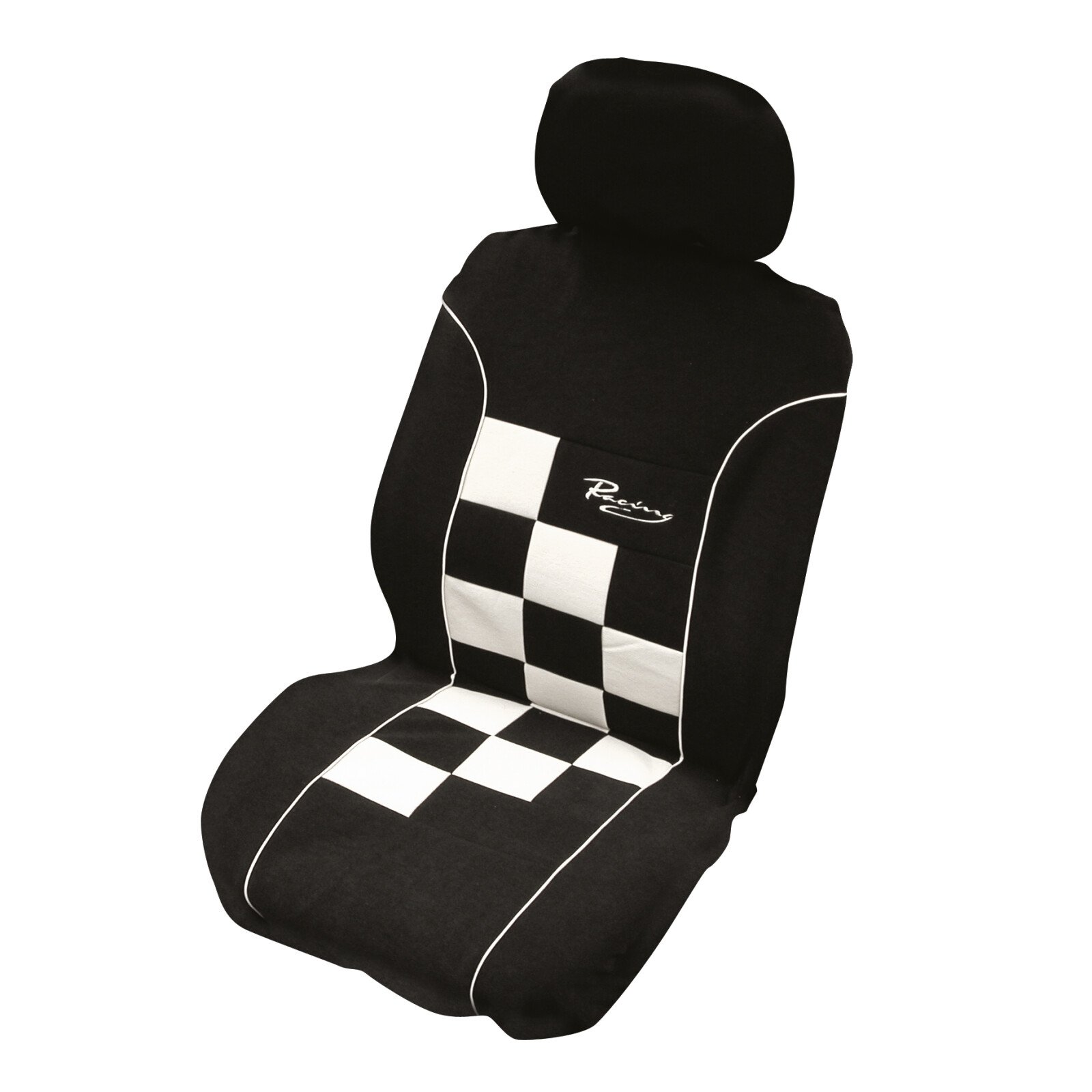 Huse scaun Racing negru cu alb 8buc thumb