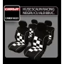 Seatcover set 8pcs &#039;Racing&#039; white airbag