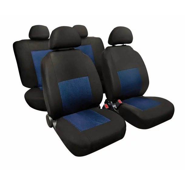 Sport, high-quality jacquard seat cover set - Blue/Black