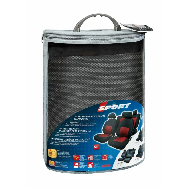 Huse scaun Sport 8buc jacquard high-quality - Gri-Resigilat,