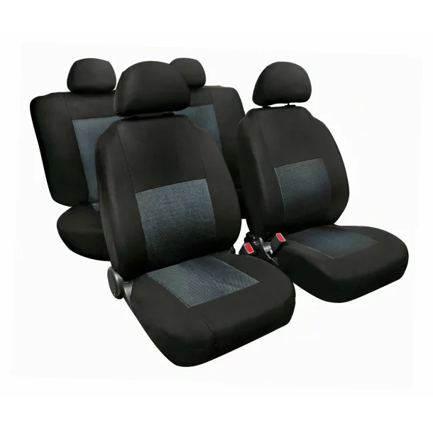 Sport, high-quality jacquard seat cover set - Grey/Black