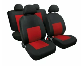 Sport, high-quality jacquard seat cover set - Red/Black