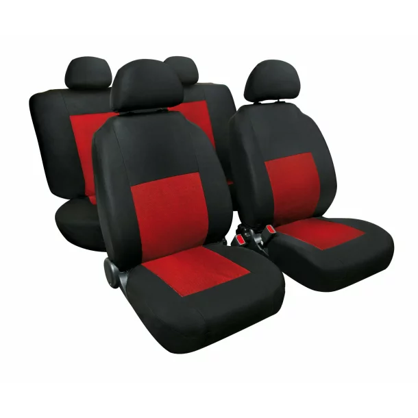 Sport, high-quality jacquard seat cover set - Red/Black