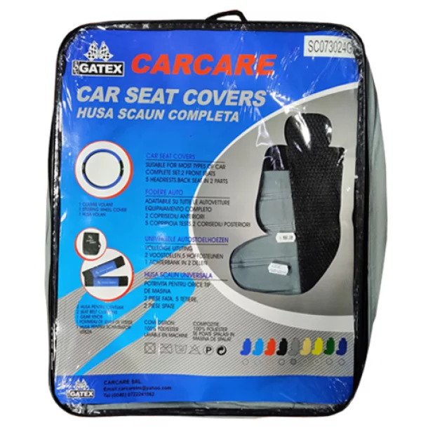 Sport Series seat covers 13pcs - Black/Grey