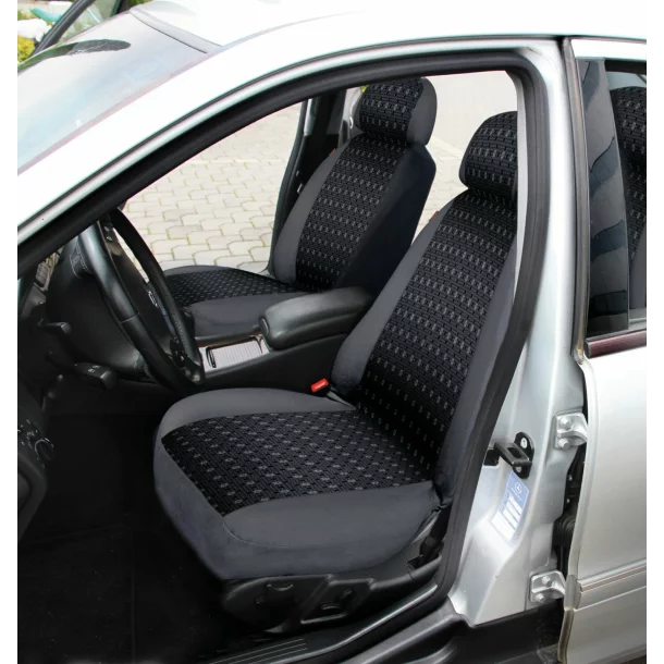 Square high-quality jacquard seat cover set 9pcs - Anthracite