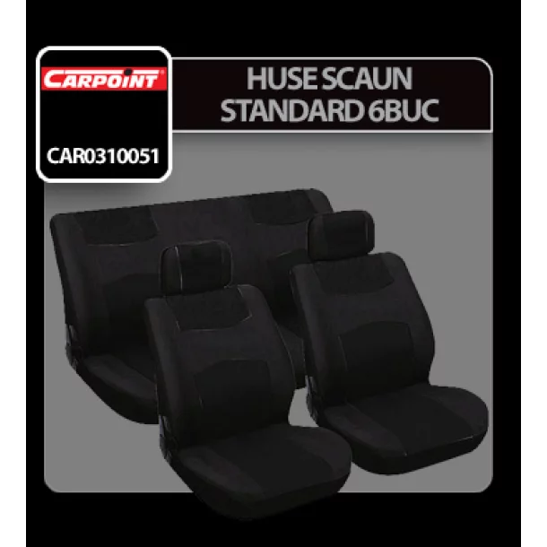 Carpoint Standard üléshuzat - 6 darabos - Fekete