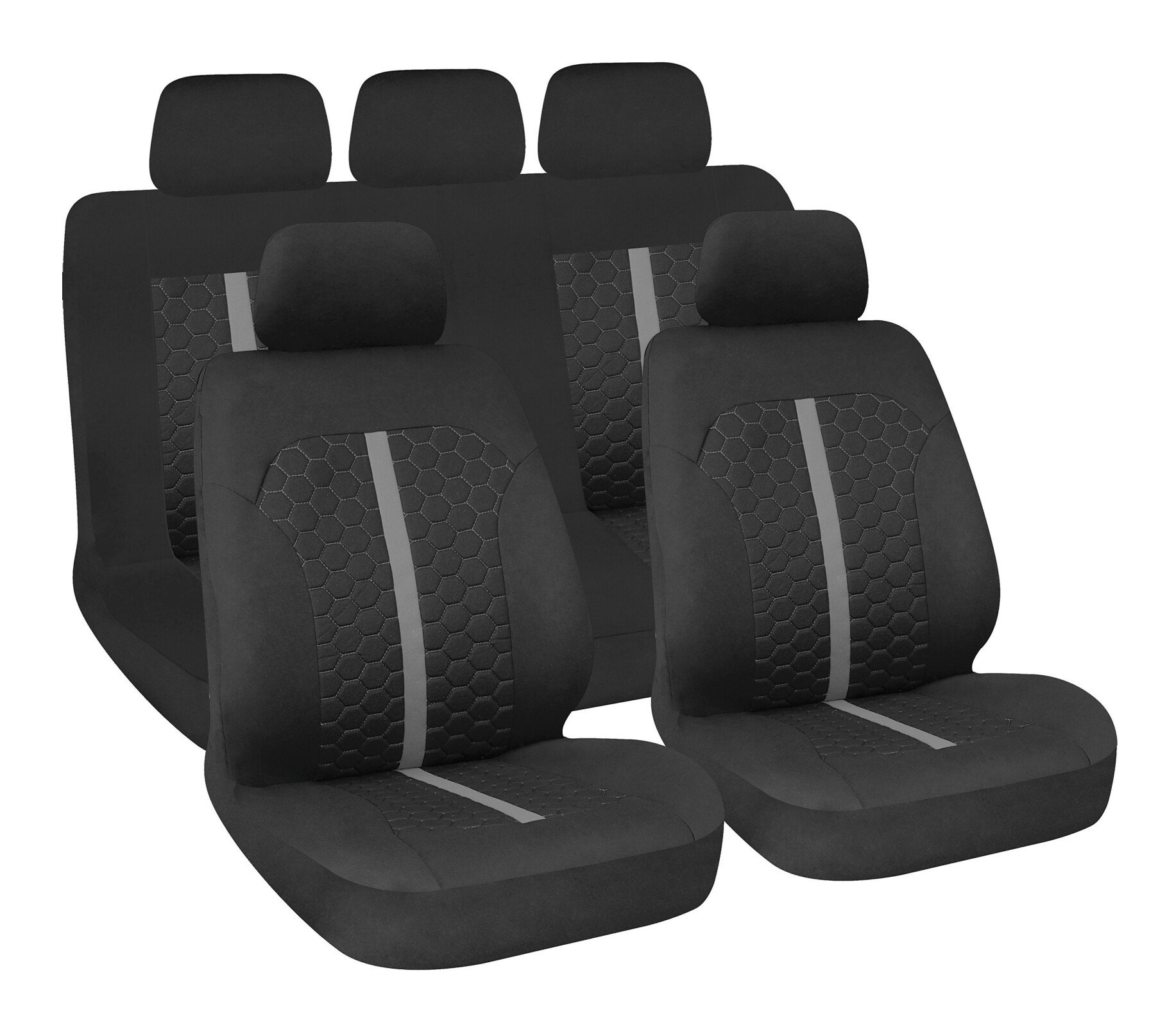Stinger, seat cover set 9pcs - Black/Grey thumb