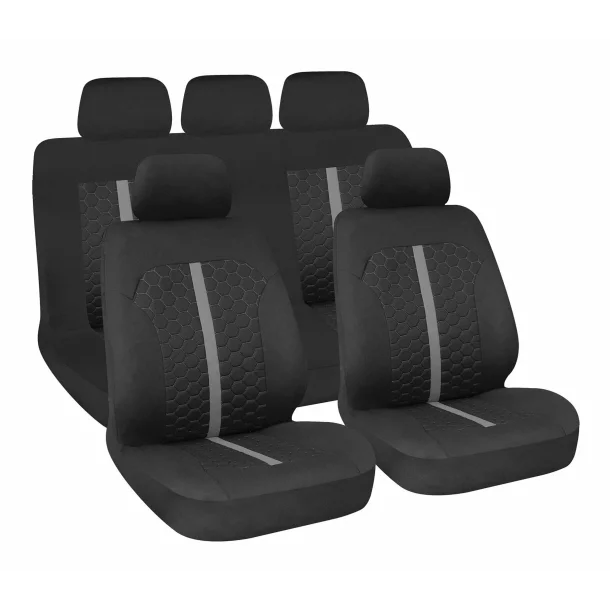 Stinger, seat cover set 9pcs - Black/Grey