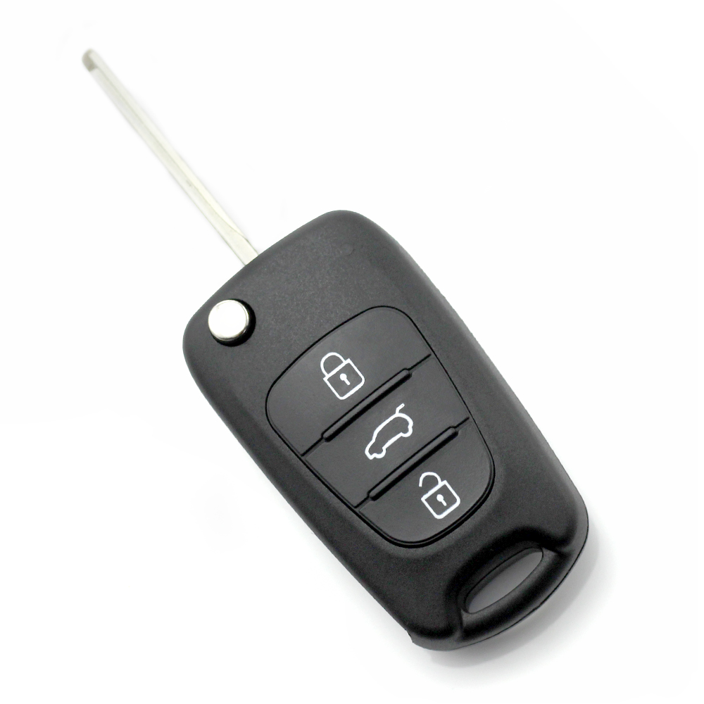 Hyundai - Carcasa cheie tip briceag, 3 butoane, lama pe stanga thumb