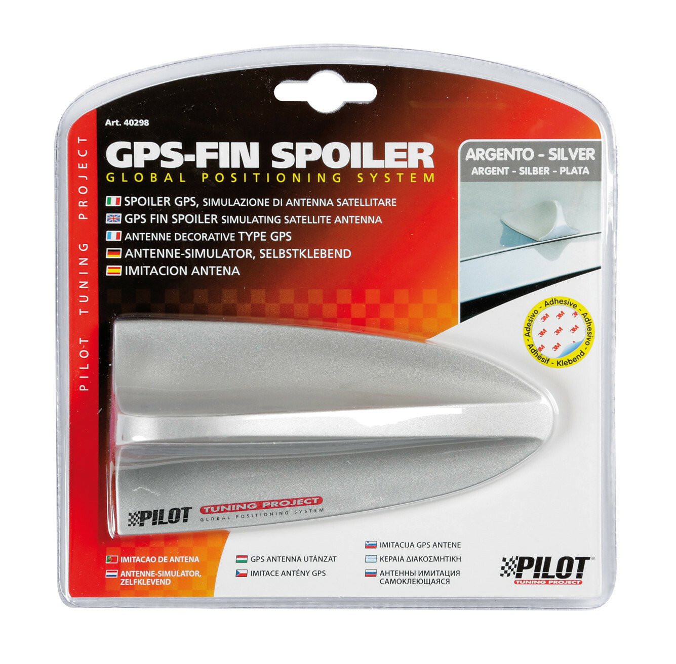 GPS - Fin Spoiler antenna imitáció - Ezüst thumb