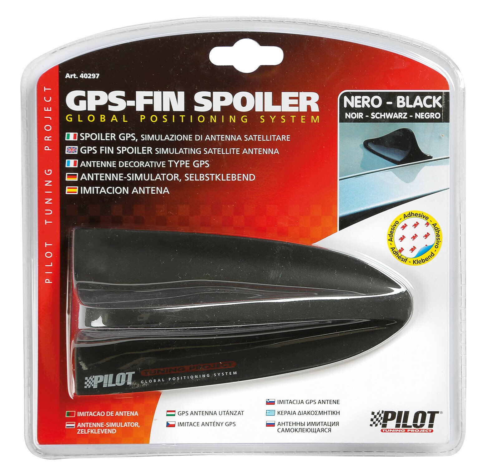 GPS - Fin Spoiler antenna imitáció - Fekete thumb