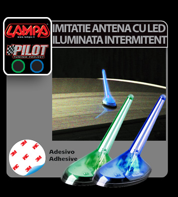 Imitatie antena iluminata intermitent cu LED - Verde thumb