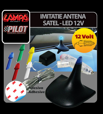 Satel antenna imitáció LED világítással 12V - 5 szín thumb