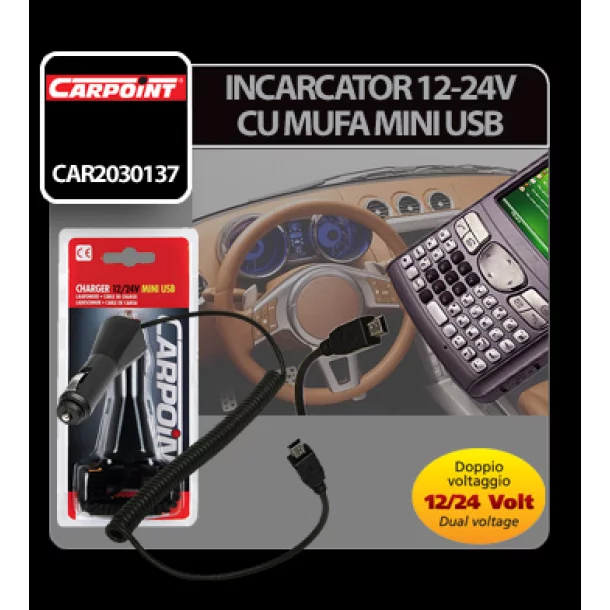 Carpoint mini USB töltő 12-24V