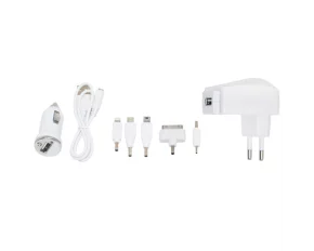 Car charger USB 12/24V 700mA with 6 in 1 cable