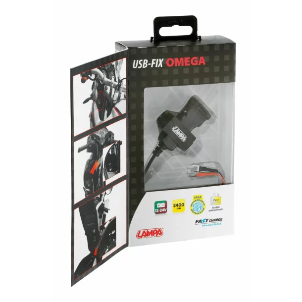 Incarcator motocicleta USB-Fix Omega fixare cu suruburi 12/24V - 2400mA