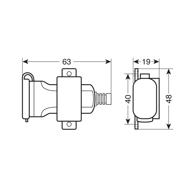 Usb Fix Omega, Usb charger with screw fixing and fork connectors - 12/24V