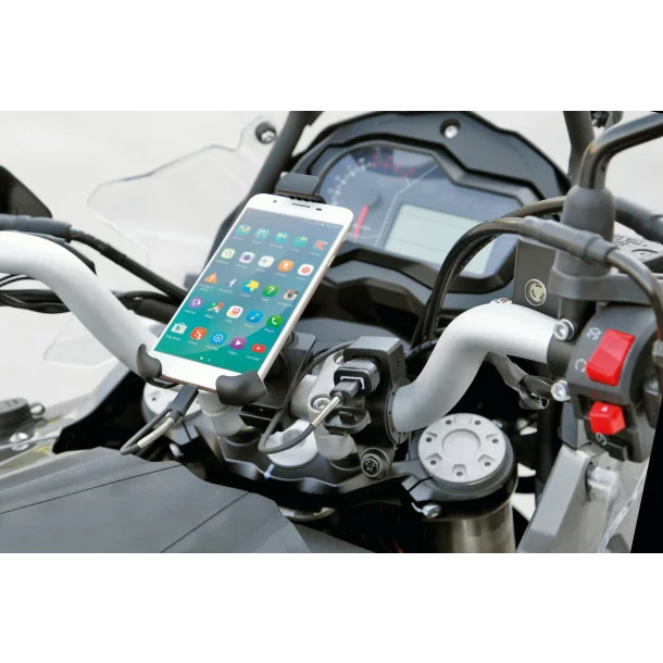 Incarcator motocicleta USB-Fix Tube cu fixare pe ghidon 12/24V - 3000mA-Resigilat,