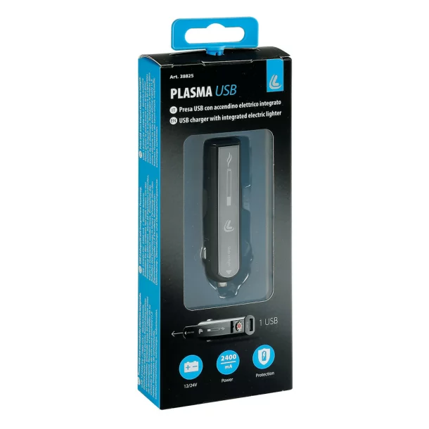 Plasma Usb, 1 Usb port charger with integrated electric lighter - Fast Charge - 2100 mA - 12/24V