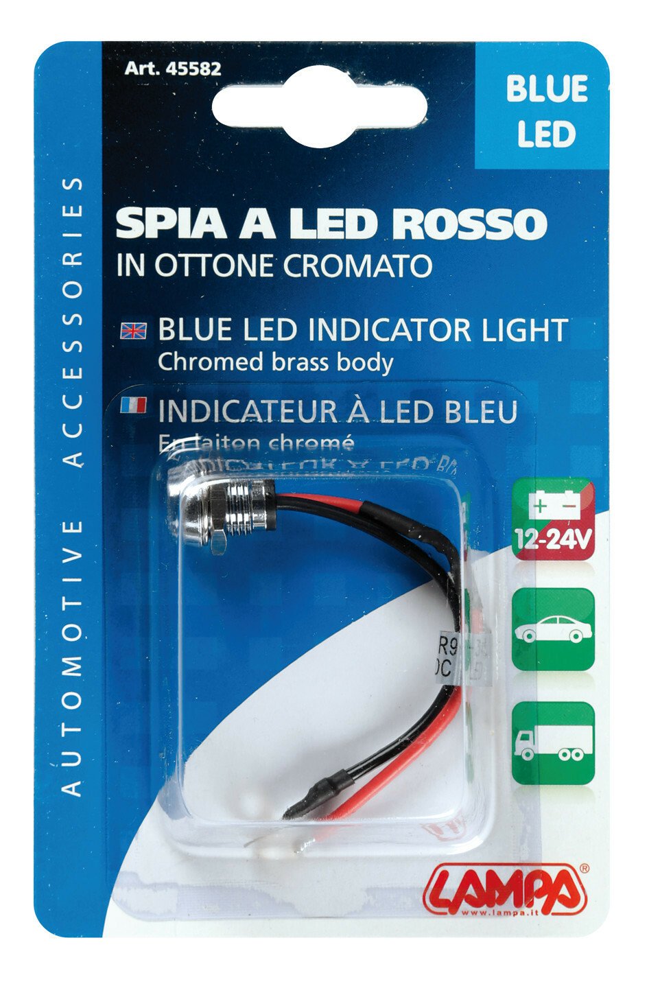 Led indicator light, 12/24V - Blue thumb