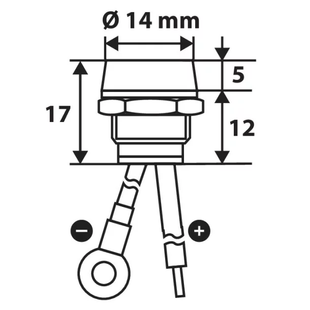 Led indicator light, 12/24V - Blue