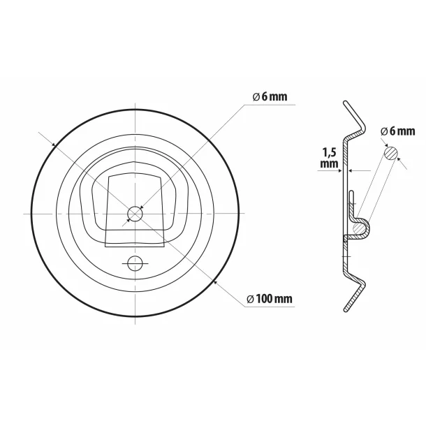 G-1, steel round mount rings, 2 pcs