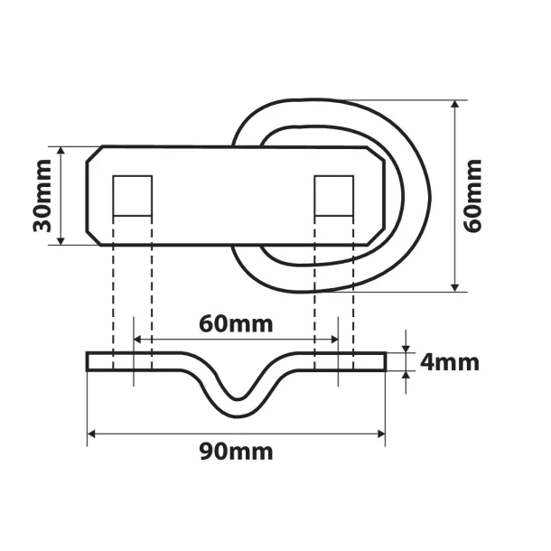 G-3, forged cargo D-ring anchor, 2 pcs