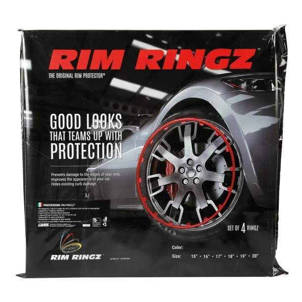Rim Ringz, Set of 4 wheel protections - Red - 15&#039;&#039; - Resealed