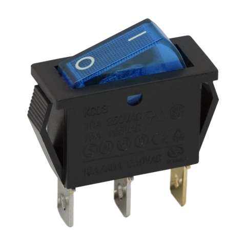 Interupator basculant 1 circuit 10A-250V OFF-ON, lumini de albastru thumb