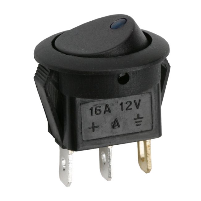 Interupator basculant 1 circuit 16A-12VDC OFF-ON, cu LED albastru thumb